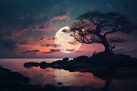  Nature background moon landscape astronomy. AI generated Image by rawpixel.