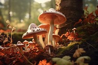  Nature background mushroom fungus autumn. AI generated Image by rawpixel.