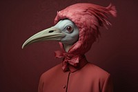Person with bird head portrait animal beak. AI generated Image by rawpixel.
