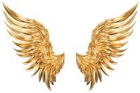 Wings gold angel white background.