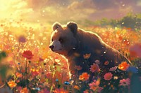 Flower bear outdoors nature.
