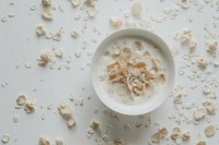 Cereal in milk food bowl ingredient.