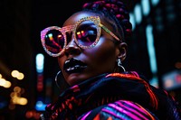 African fashionista model sunglasses portrait adult.