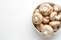 Mushroom on bowl white background vegetable freshness.