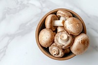 Mushroom on bowl vegetable container freshness.