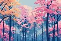 Japanese forest tree landscape outdoors.
