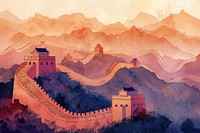 Great wall of china architecture building mountain.