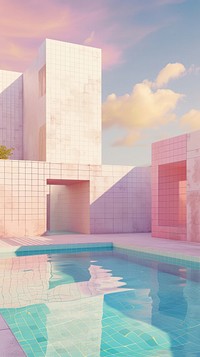 Architecture building tile pool.