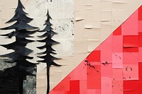 Abstract forest ripped paper art architecture collage.
