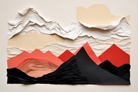 Abstract mountain ripped paper art tranquility creativity.