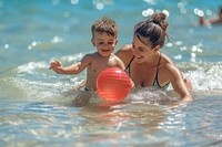 Middle eastern fun sea swimming.