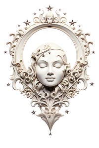 Nouveau art of the moon frame jewelry white photo.