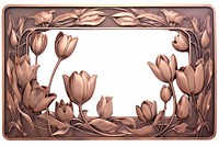 Nouveau art of tulips frame flower copper plant.