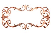 Nouveau art of wave frame copper white background elegance.