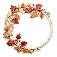 Nouveau art of autumn leaf frame pattern photo white background.