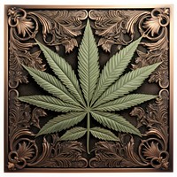 Nouveau art of cannabis frame plant leaf creativity.