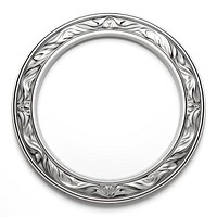 Nouveau art of circle frame jewelry silver white background.