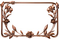Nouveau art of flower stalks frame copper white background chandelier.