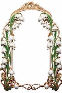 Nouveau art of lily of the valley frame architecture jewelry flower.