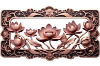 Nouveau art of lotus frame flower pattern copper.