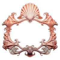 Nouveau art of sea shell frame white background architecture invertebrate.