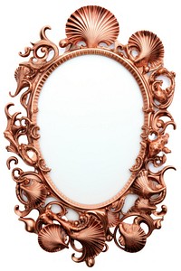 Nouveau art of sea shell frame jewelry locket mirror.