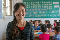 China teacher teaching a classroom of students adult togetherness architecture.