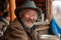 Mongolia writer adult smile happy.