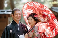 Japanese couple wedding adult bride.