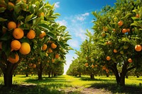 Orange trees orchard grapefruit outdoors nature.