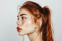American young women high pony hair portrait skin photography.