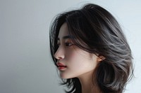 Asian young women layers cut hair portrait photography fashion.