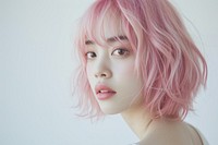 Korean young woman with light pink hair portrait fashion adult.