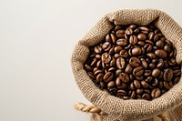 Coffee and coffee beans sack freshness abundance.