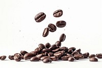 Coffee beans white background refreshment freshness.