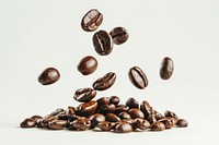 Coffee beans white background freshness abundance.