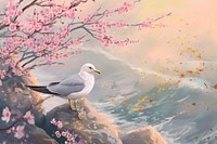 Seagull outdoors blossom nature.