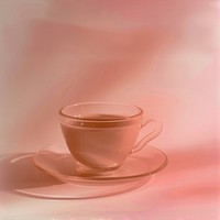 A cup of coffee saucer drink pink.