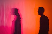 Silhouette of man and woman shadow adult pink.