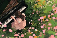 Piano keyboard pianist flower.