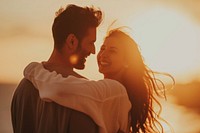 Middle eastern couple dancing smiling sunset adult.