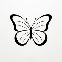 Drawing of a butterfly white line creativity.