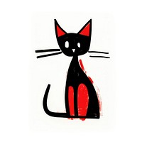 Drawing of a cat animal mammal black.
