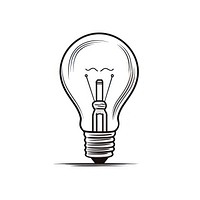 Drawing of a light bulb lightbulb line white background.