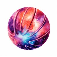 Basketball in Watercolor style sphere white background creativity.