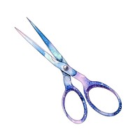 Scissors in Watercolor style white background weaponry purple.