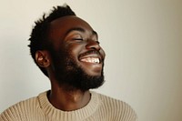 Black man laughing adult smile.