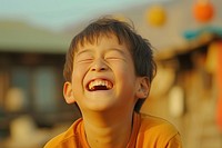 Young korean boy laughing child baby.