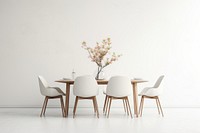 Scandinavian interior design of a dinning room architecture furniture flower.