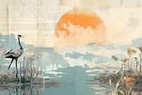 Koi fish and sky landscapes outdoors painting nature.